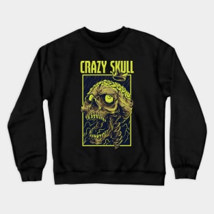 Crazy Skull Illustration Crewneck Sweatshirt